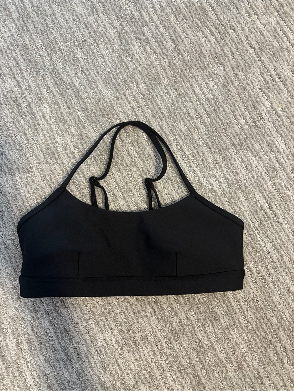 ALO Yoga Black Strap-Back Seamless Sports Bra
